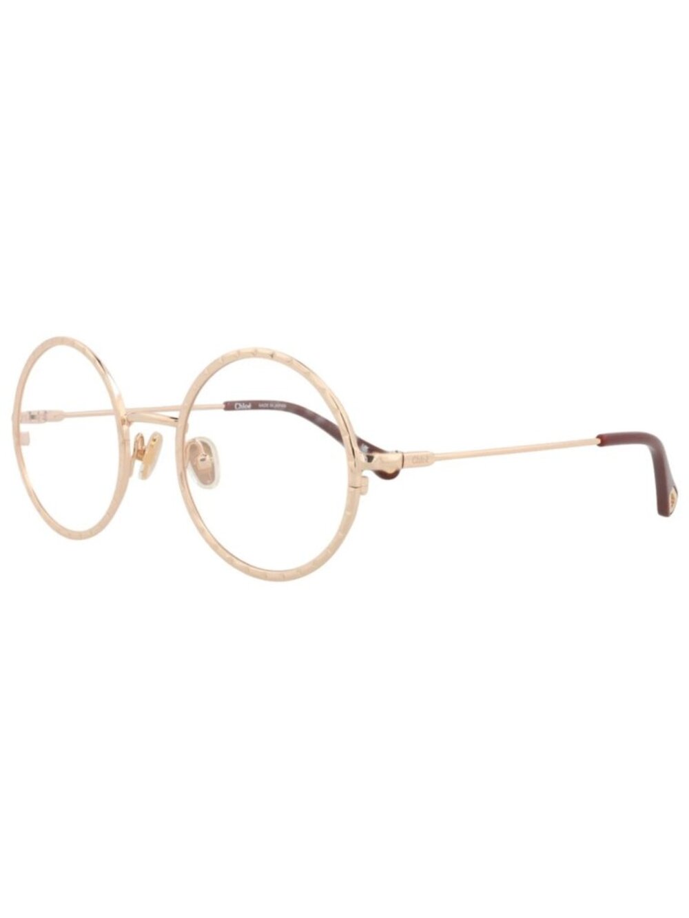 New Chloé Women's Eyeglasses Round Oval Metal Frame Gold Gold Transparent